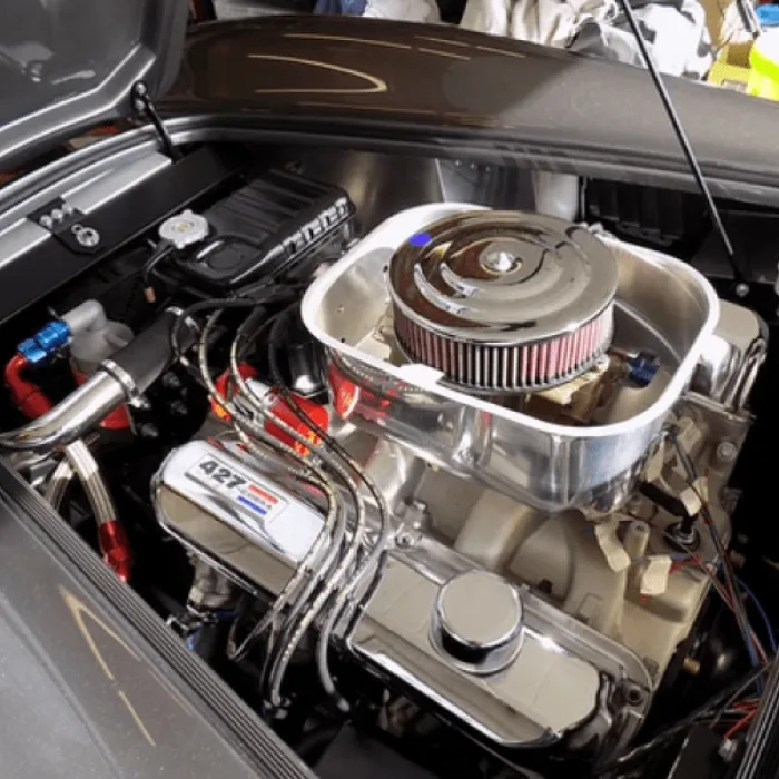 Chevrolet 427 V8 engine bay with coated components