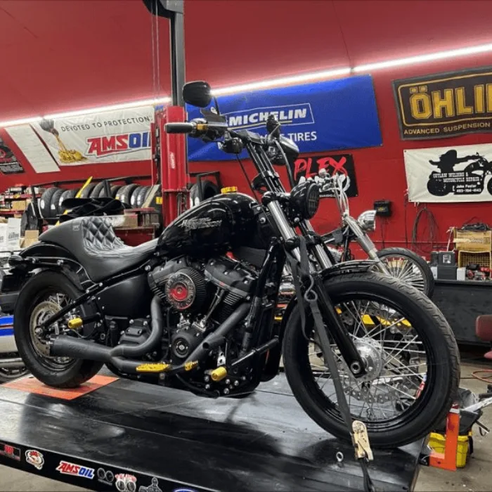 Harley Davidson with black ceramic coated exhaust system